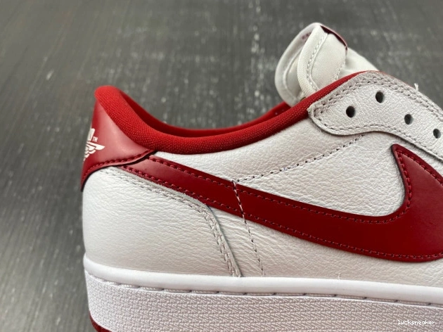 Rep LUCY Red Varsity 705329-101 Retro Low Jordan 1 White 0704